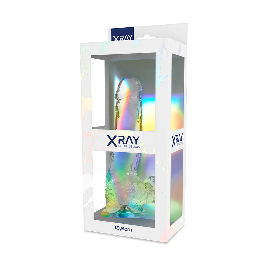 Röntgenbild - Transparenter Dildo mit Kugeln 18,5 cm -O- 3,8 cm
