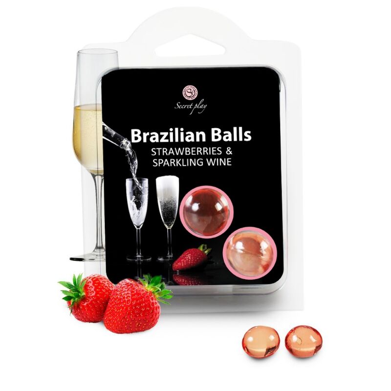 Brasilianisches Ballset mit Erdbeere und Champagner