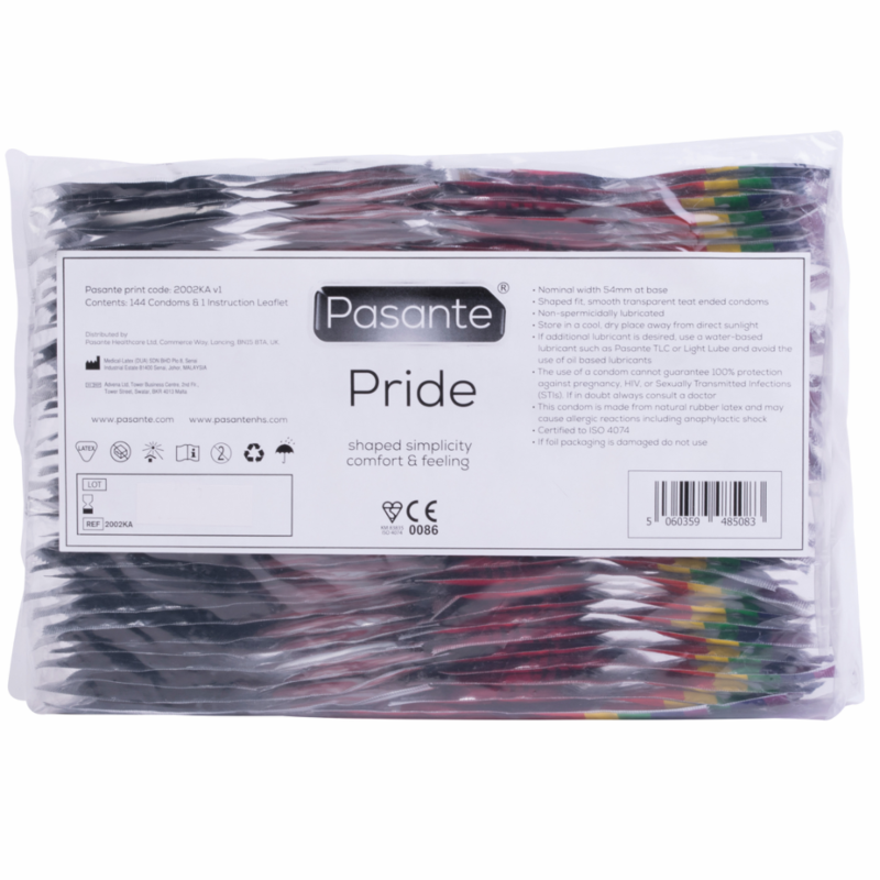 PASANTE – Kondome in Gay-Pride-Größe, 144er-Packung