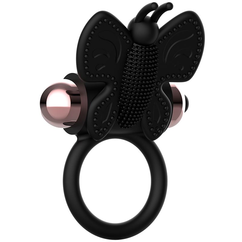 COQUETTE CHIC DESIRE - BUTTERFLY COCKRING MIT VIBRATOR SCHWARZ/GOLD
