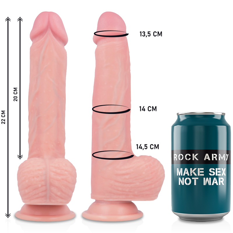 ROCKARMY – PREMIUM-SILIKONFLIKT-REALISTISCHER HAHN 22 CM – O – 4,6 CM