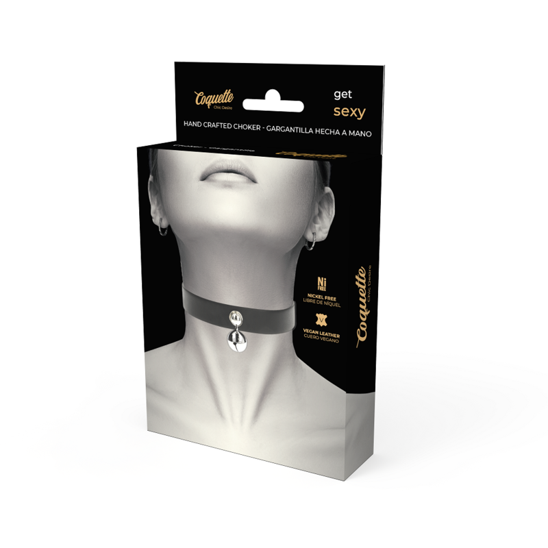 Rassel-Halskette aus veganem Leder für Damen