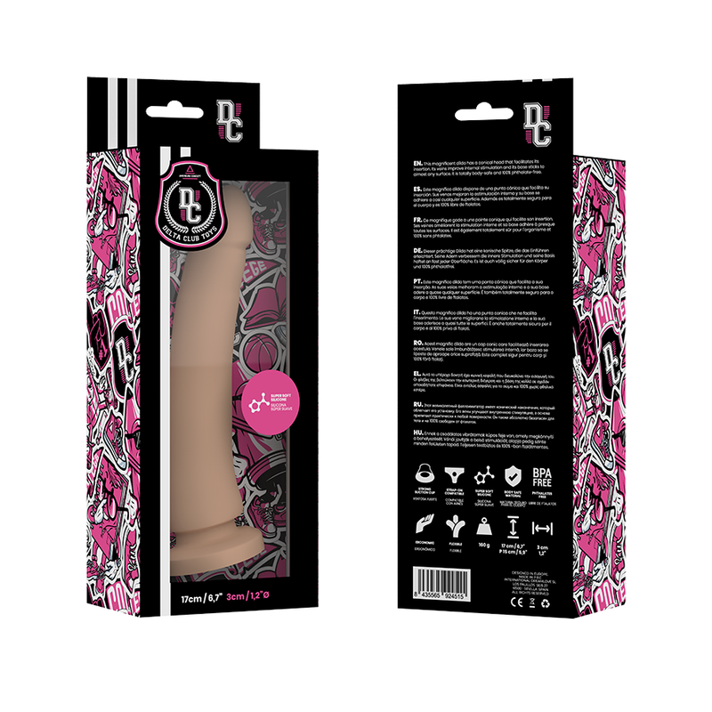 DELTA CLUB – Medizinischer Dildo aus Natursilikon, 17 cm x 3 cm