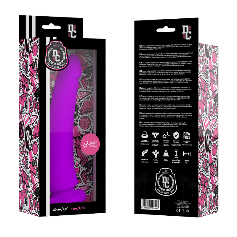 DELTA CLUB - Medizinischer Dildo aus lila Silikon, 20 cm - O - 4 cm