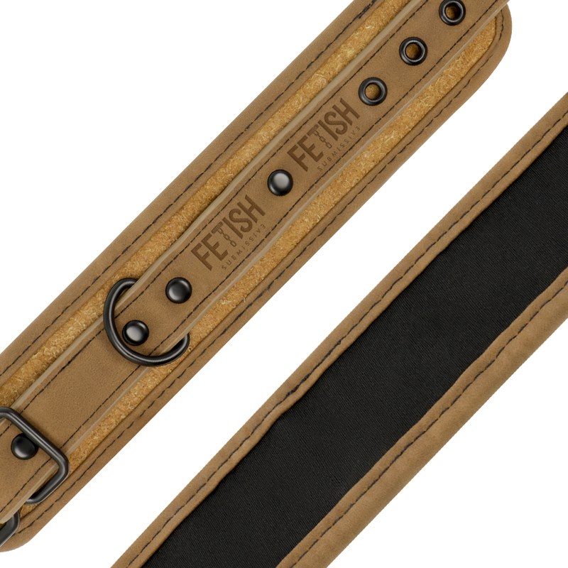 Handschellen aus veganem Leder mit Neoprenfutter