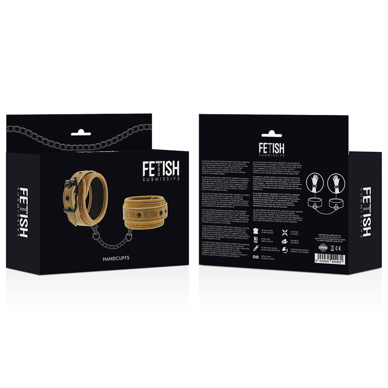 Handschellen aus veganem Leder mit Neoprenfutter