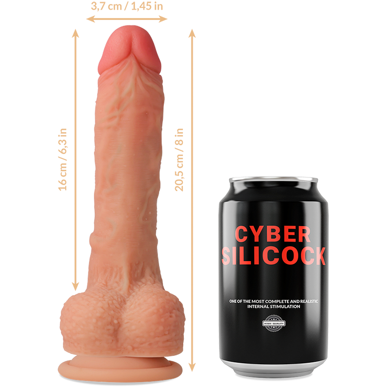 CYBER SILICOCK – CONNOR Flüssigsilikon-Strapp-On mit 3 Gratis-Ringen, 20,5 cm Durchmesser, 3,7 cm Höhe