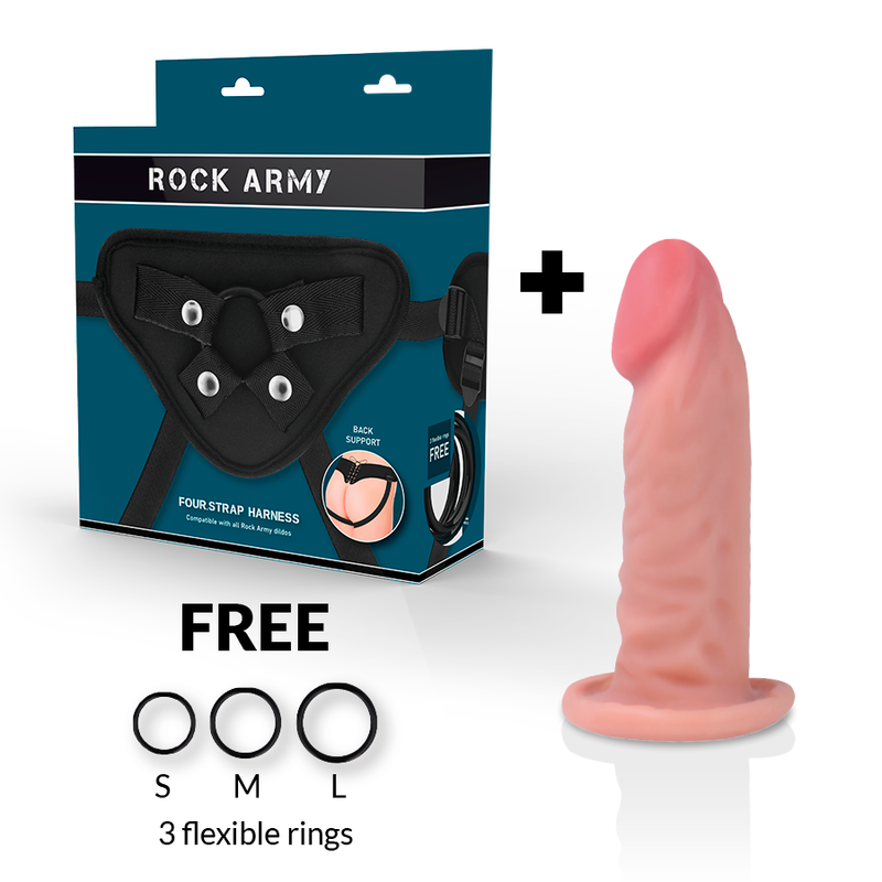 Gode Ceinture Réaliste Tiger Double Densité 14 cm Ventouse - Rock Army