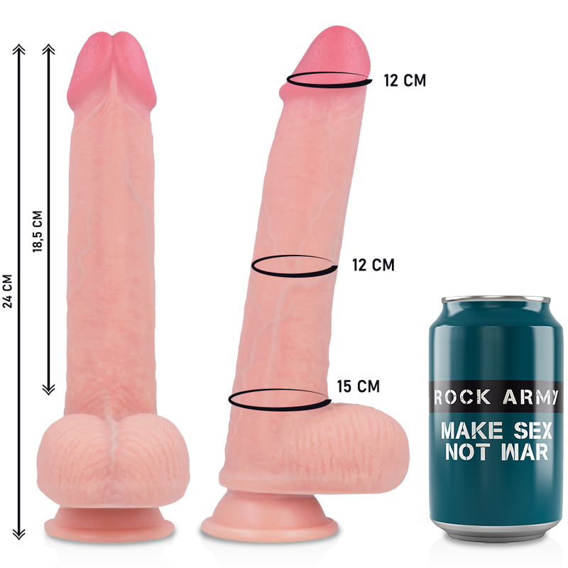 ROCKARMY - ARN S + PREMIUM FLÜSSIGSILIKON-DILDO KINGCOBRA 24 CM -O- 4,77 CM