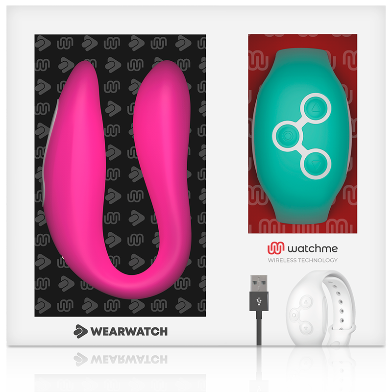 Watchme Dual-Technologie-Vibrator in Fuchsie/Meerwasser