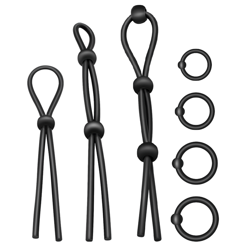 7-teiliges flexibles Penisring-Set aus Silikon