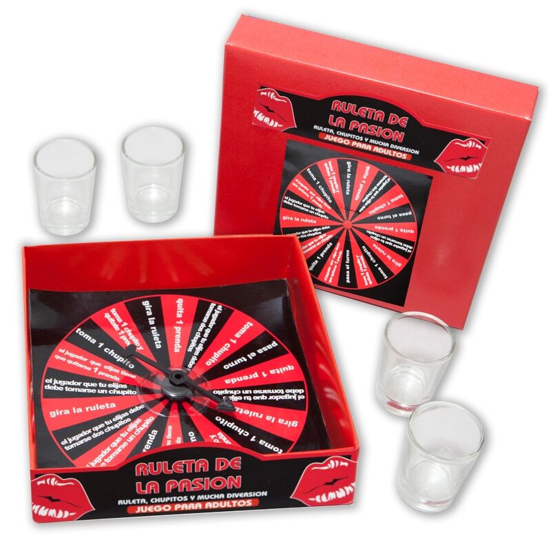 Jeu de Tir Roulette de la Passion Coffret 4 Verres à Shot - Diablo Picante