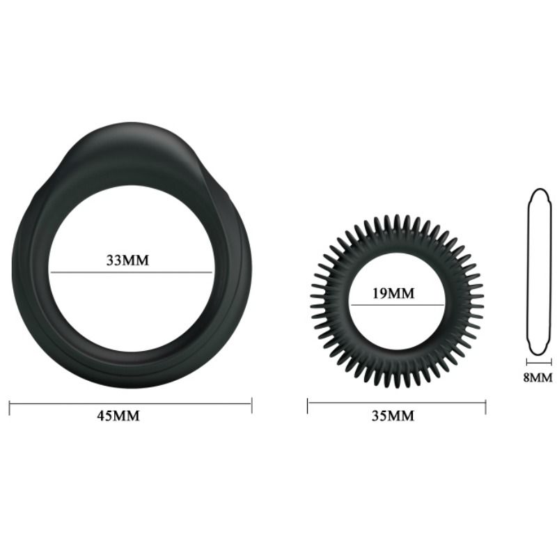 Kit 2 Cockrings Silicone Manhood Submersibles Élastiques - Baile