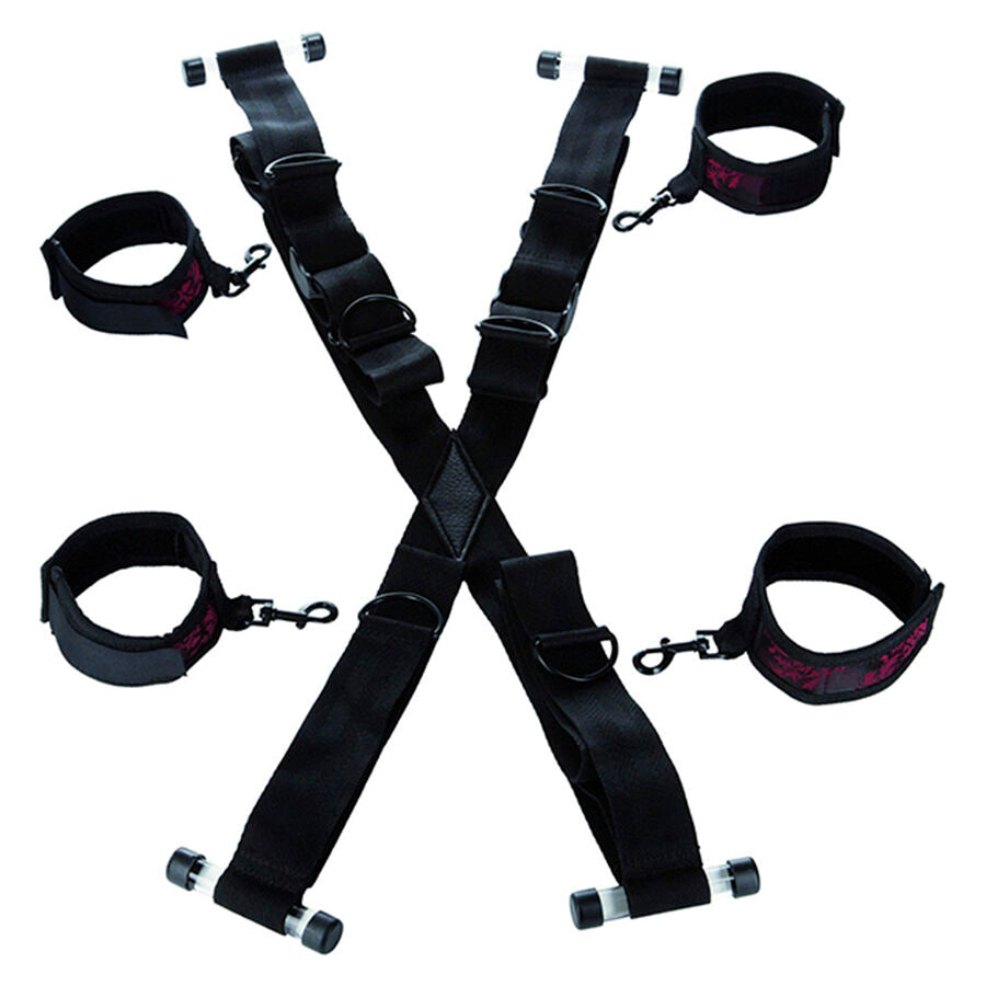 Kit Bondage Croix de Porte Scandal Menottes Poignets Chevilles - CalExotics