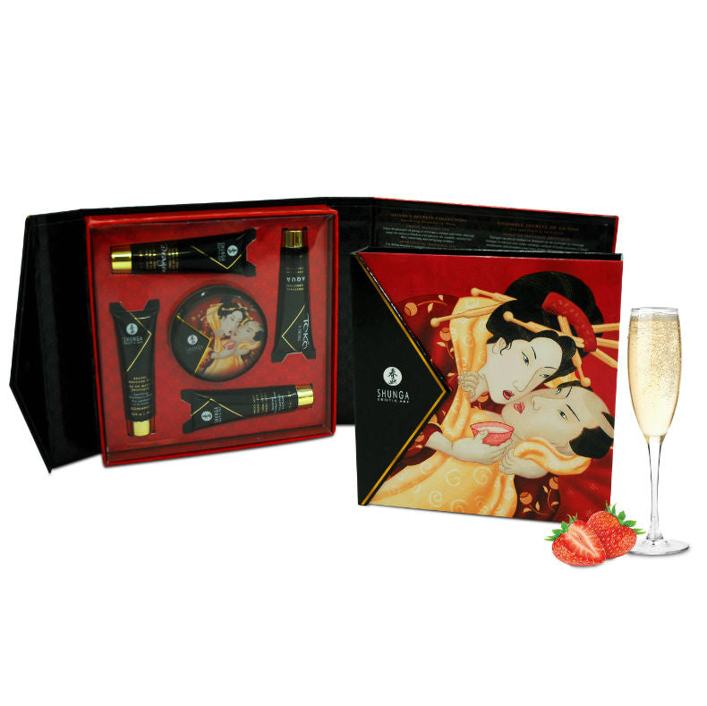 Kit Découverte Geisha Secrets Fraises et Cava 5 Produits - Shunga
