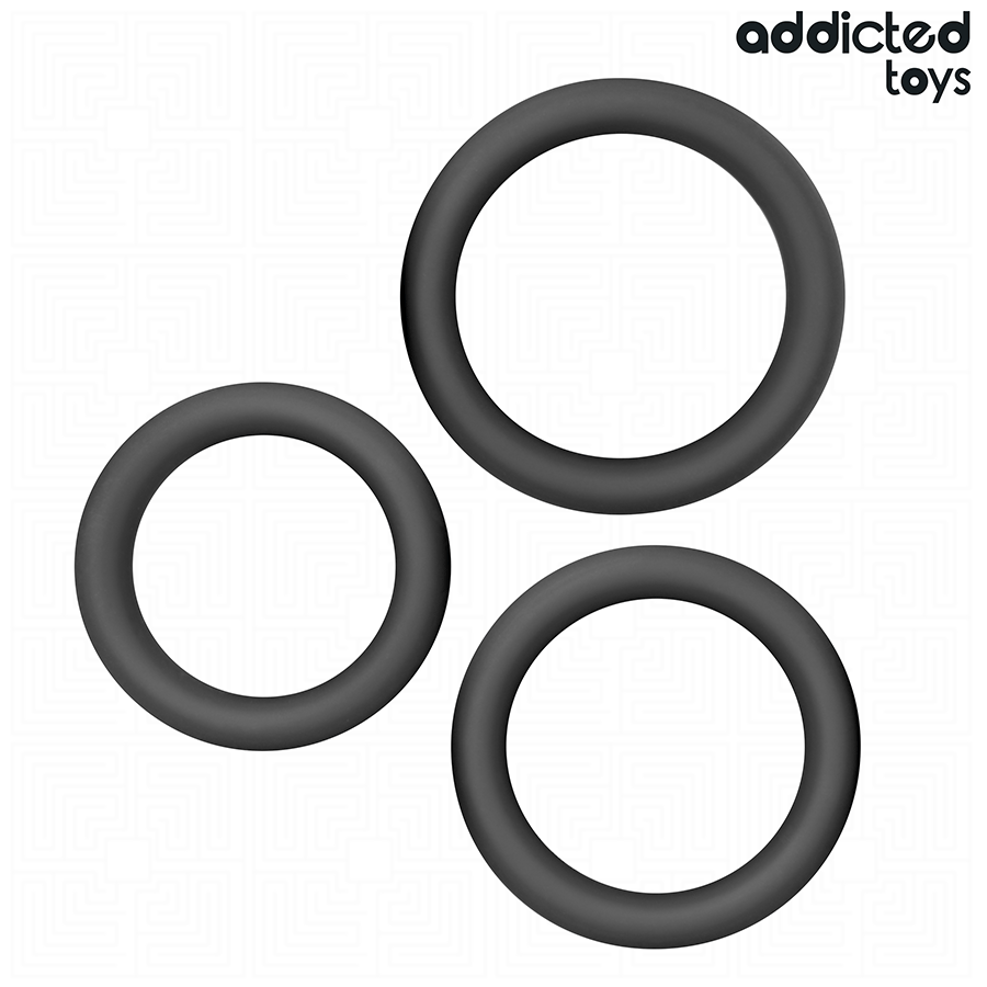 Anneau pénien Addicted Toys — lot cockrings silicone
