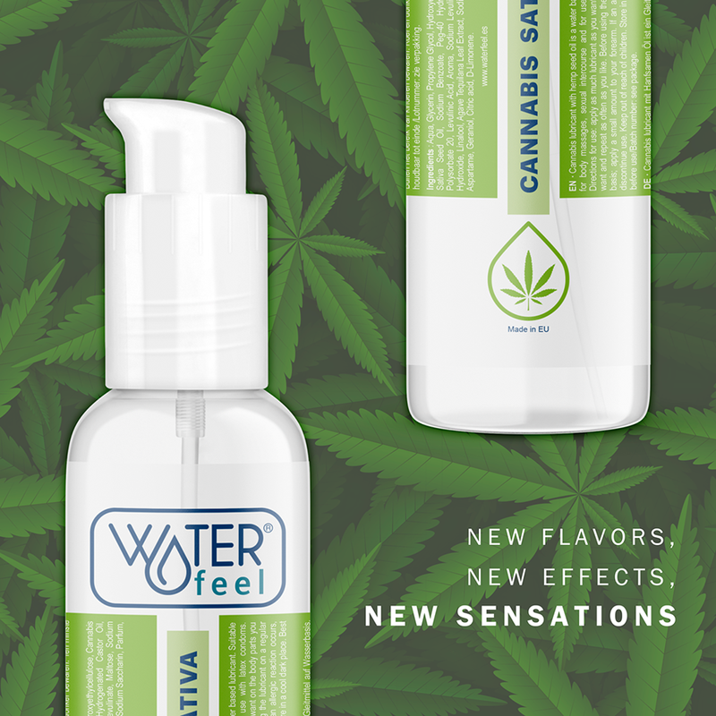 Lubrifiant Eau Cannabis Huile de Chanvre Arôme Unique 150 ml - Waterfeel