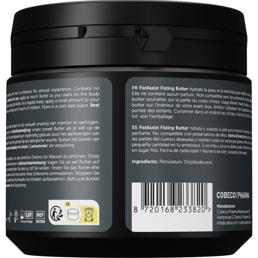 Lubrifiant Fisting Fist Assist Butter Beurre à Base d'Huile 500 ml - Cobeco Pharma