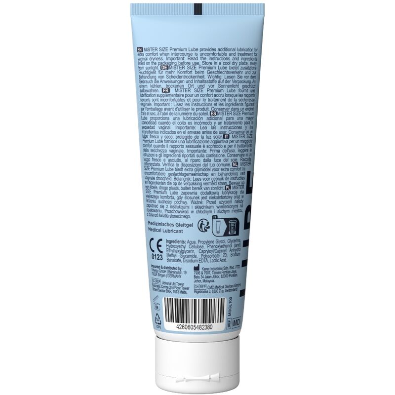 Lubrifiant Intime à Base d'Eau Longue Durée 100 ml - Mister Size
