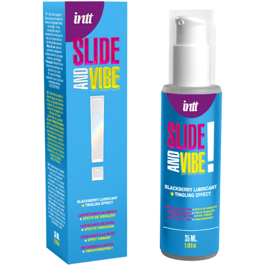 Lubrifiant Vibrant Comestible Kissable Mûre Base Eau 35 ml - Intt