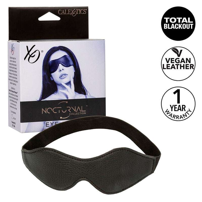 Masque BDSM Black-Out Nocturnal Cuir Doublure Néoprène - CalExotics