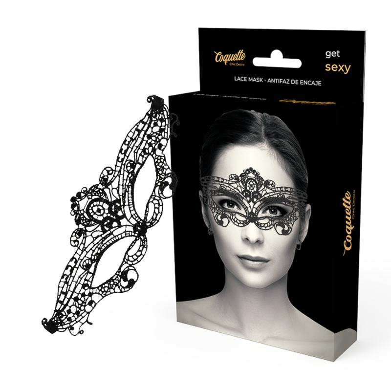 Masque BDSM Fine Dentelle Noir Chic Desire - Coquette