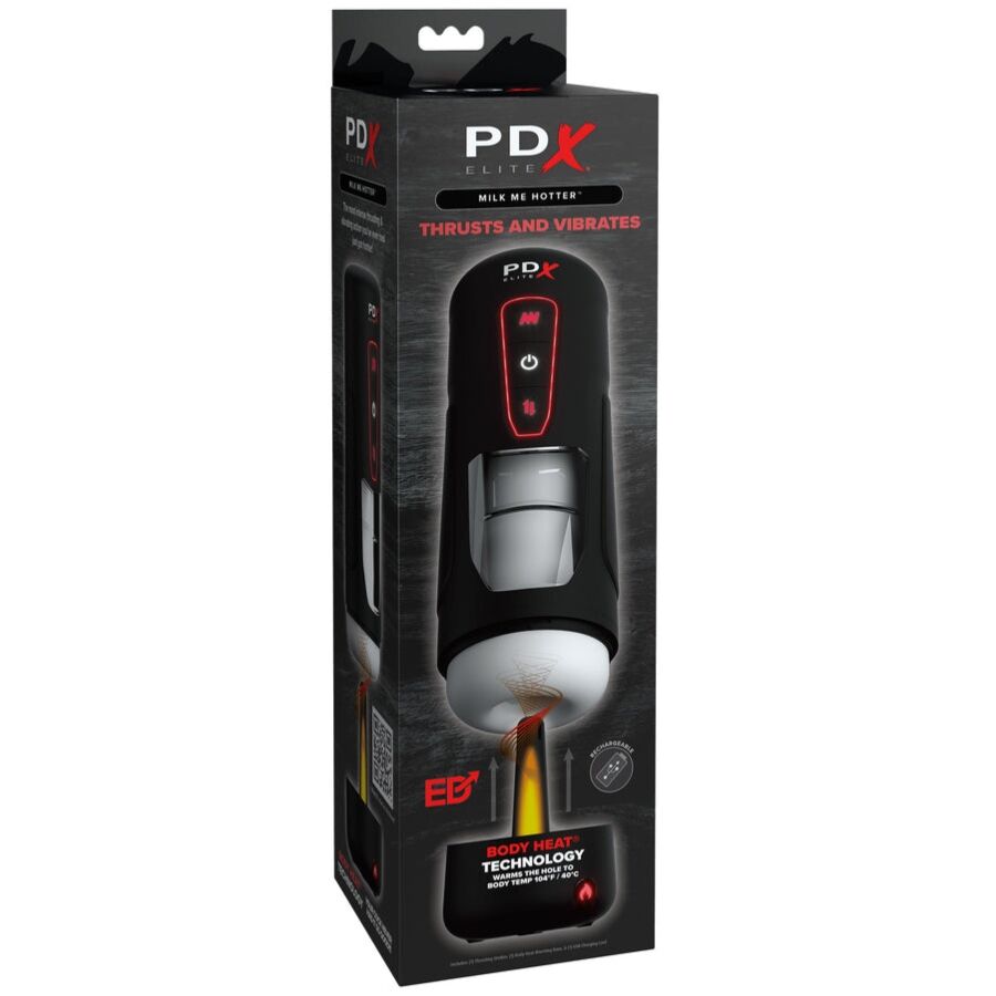 Masturbateur Automatique Milk Me Hotter Poussées Chaleur 10 Modes - PDX Elite