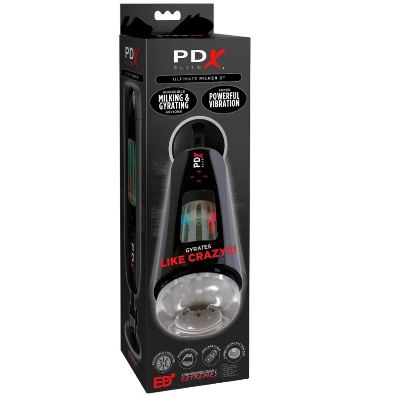 Masturbateur Automatique Ultimate Milker 2 Rotatif Vibrant Rechargeable - PDX Elite
