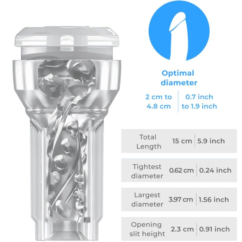 Masturbateur Combo Feel Pocket Stroker Crystal + Power Blow Aspiration - Kiiroo