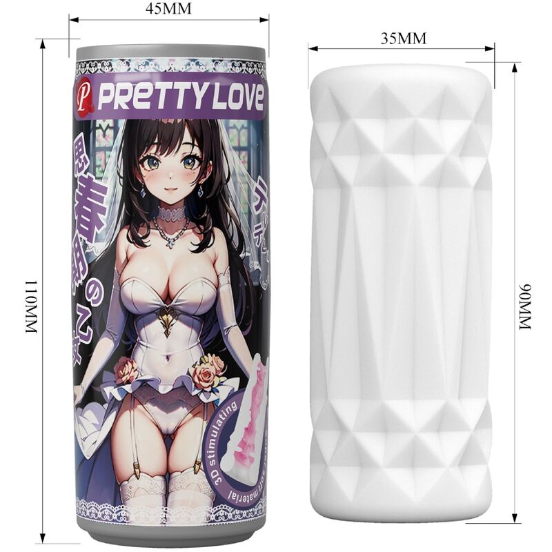 Masturbateur Compact Forme Canette Canal Nervuré TPR - Pretty Love