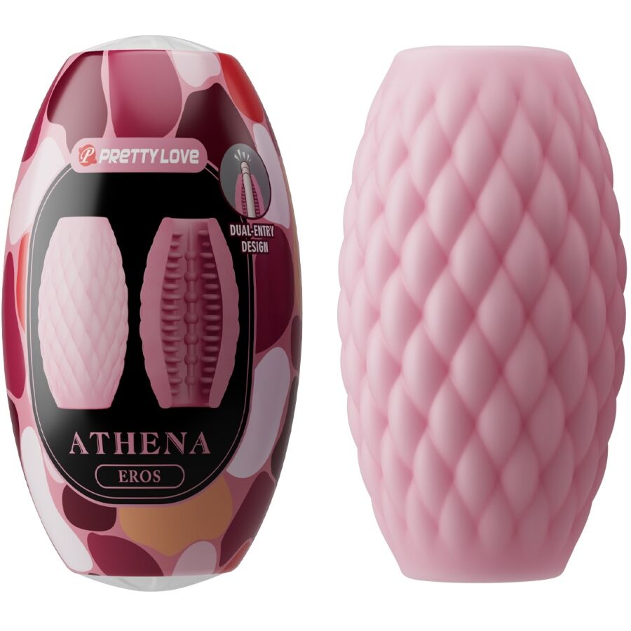 Masturbateur Double Entrée Athena Eros Texturé Compact - TPR - Pretty Love