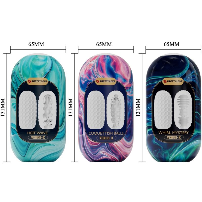 Masturbateur Homme Venus X Réversible Extensible 3 Tunnels - Pretty Love
