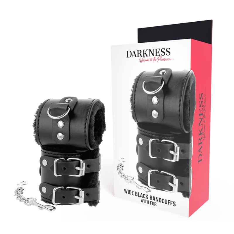 Menottes BDSM Cuir Doublées Réglables Poignets et Chevilles - Darkness