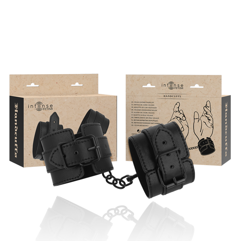 Menottes BDSM Cuir Vegan Boucle Réglable Confortables - Intense