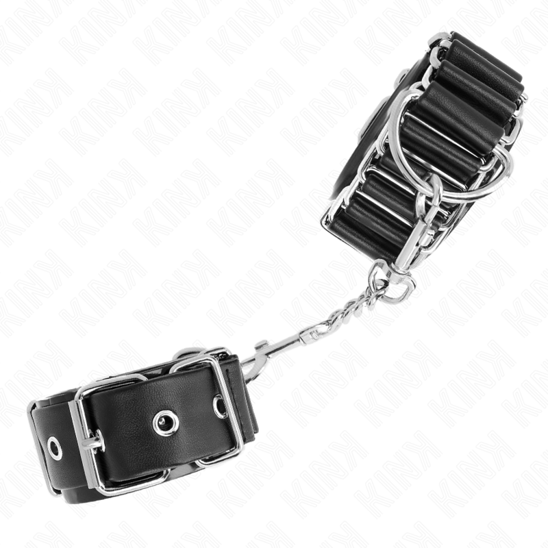 Menottes BDSM Poignets Fines Charnières Noir Réglables 16-22 cm - Kink