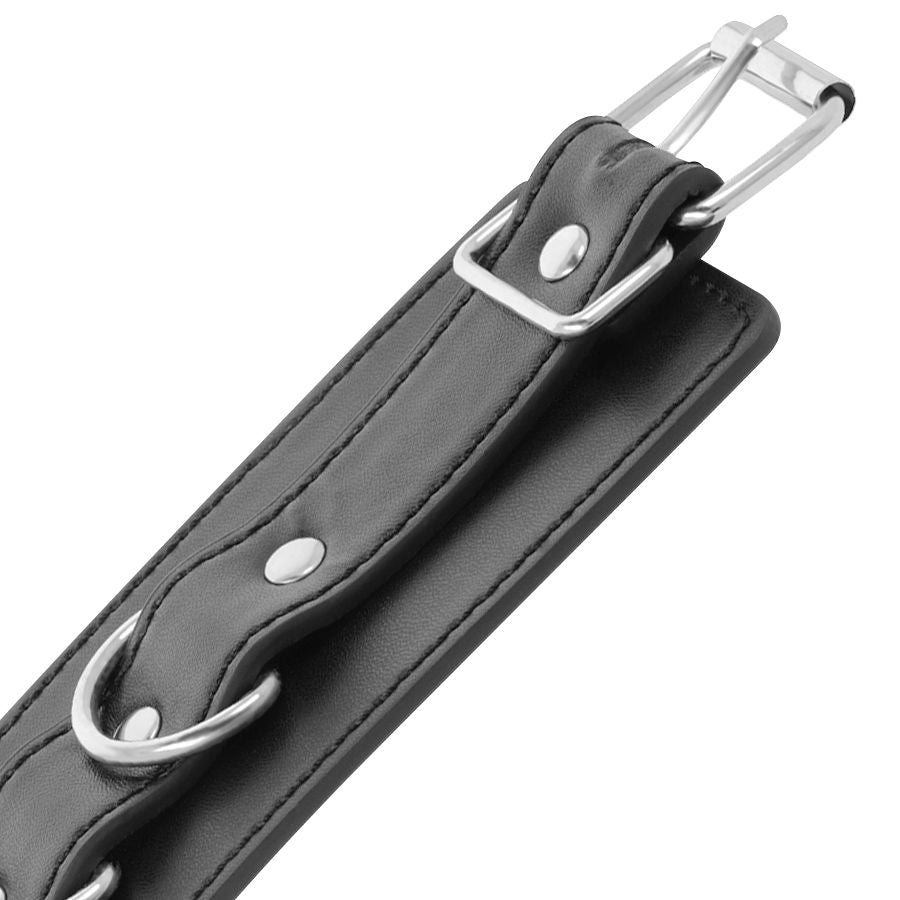 Menottes de Cheville BDSM Ajustables Cuir Cousues Main - Darkness