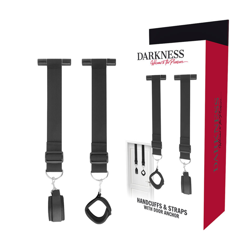 Menottes de Porte BDSM Bondage Néoprène Sangles Réglables - Darkness