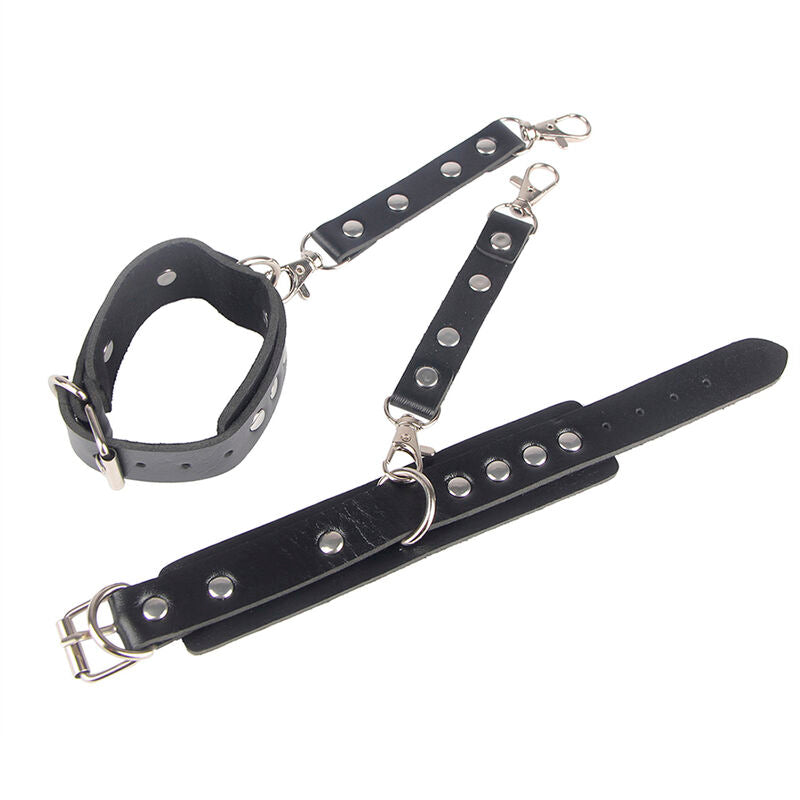 Menottes et Ceinture de Bondage Cuir Vegan Ajustables - Subblime