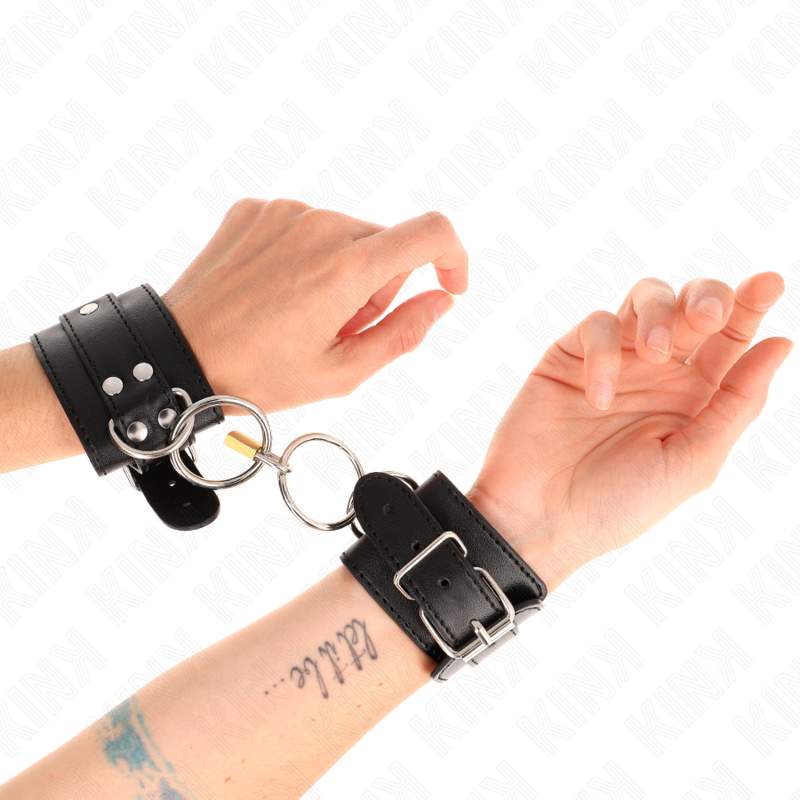 Menottes Poignets BDSM Verrouillage Joint Torique Réglables 20-28 cm - Kink
