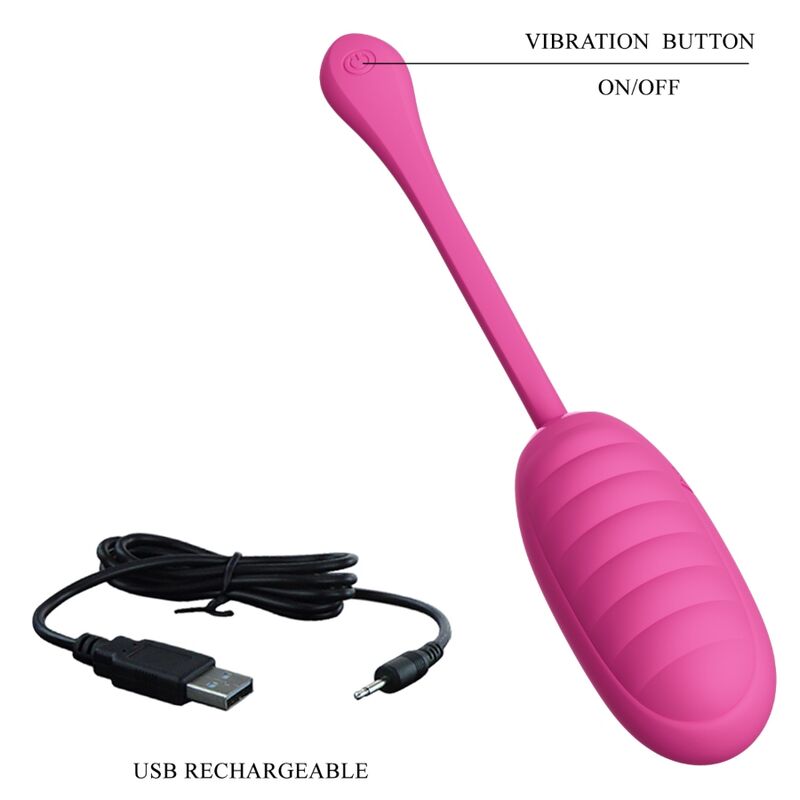 Oeuf Vibrant Rechargeable Kirk 12 Fonctions - Silicone - Pretty Love