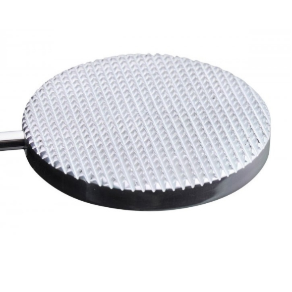 Paddle BDSM Aluminium à Dents Réversible Manche Nervuré - Metal Hard
