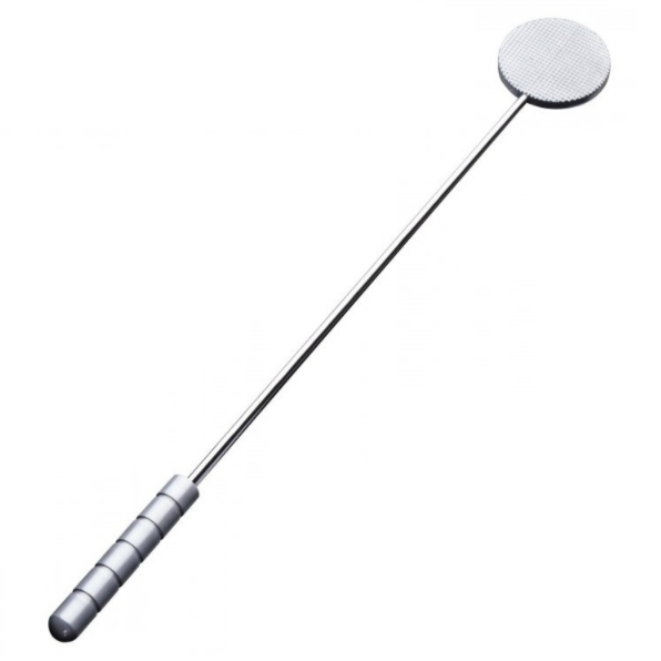Paddle BDSM Aluminium à Dents Réversible Manche Nervuré - Metal Hard