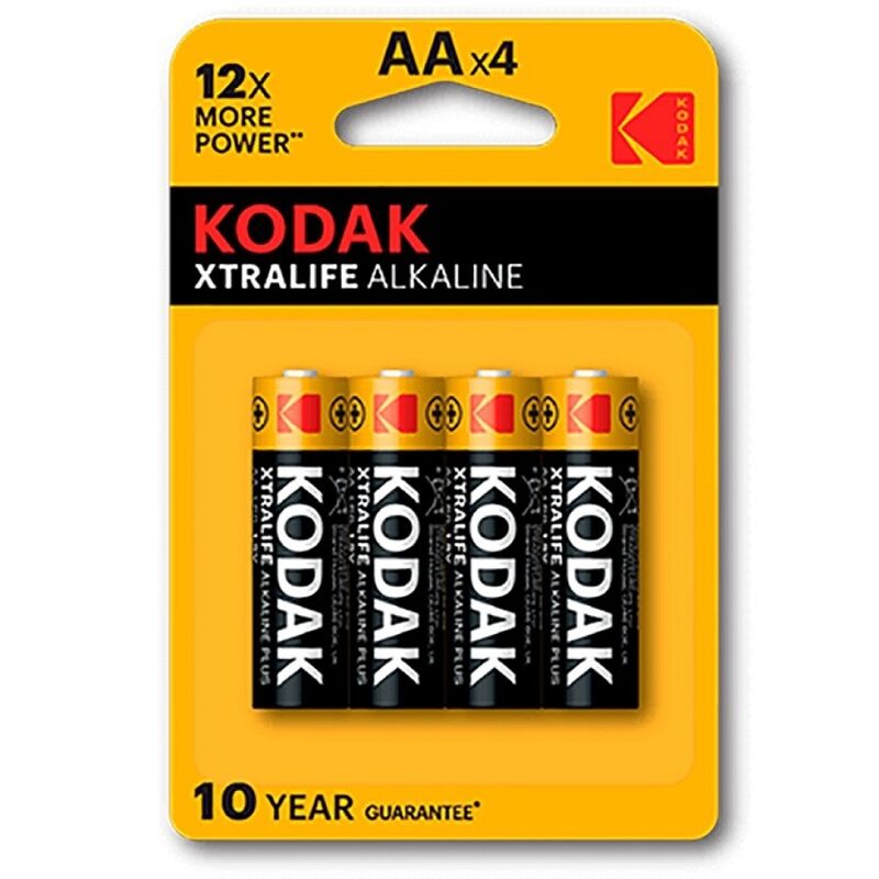 Piles Alcalines AA LR6 XtraLife Lot de 4 Longue Durée 1,5V - Kodak