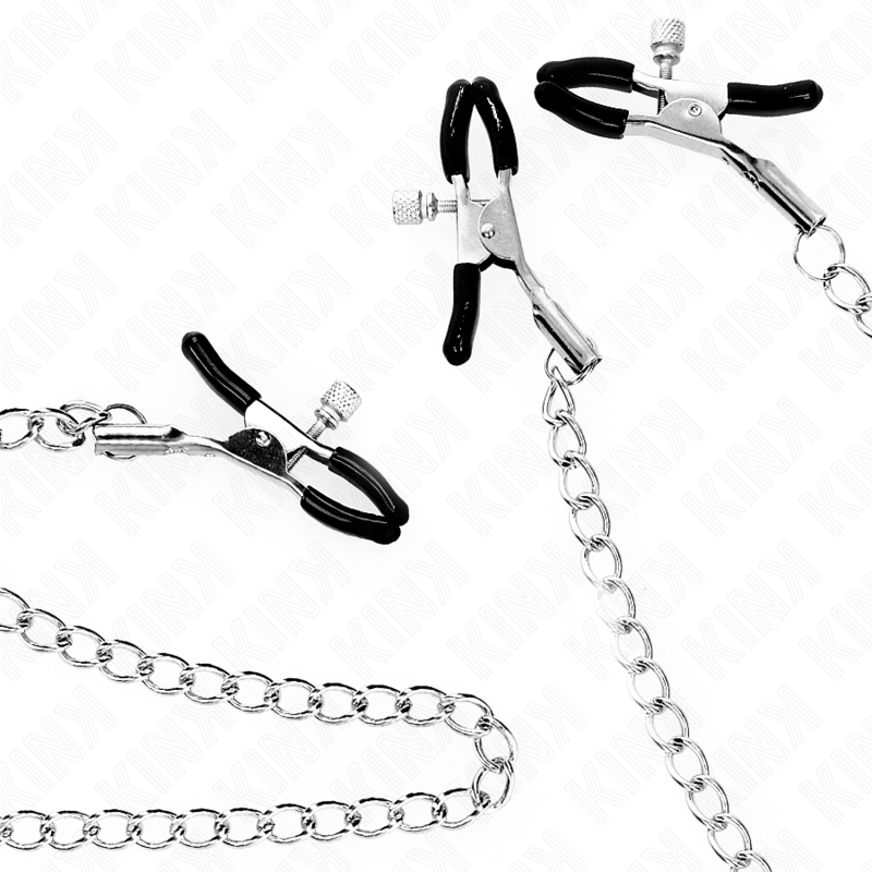 Pinces Triple à Tétons et Clitoris avec Chaîne Modèle 0 - Kink