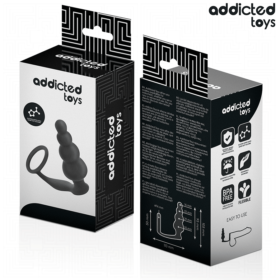 Plug Anal avec Anneau Testiculaire Modèle 5 Silicone - Addicted Toys
