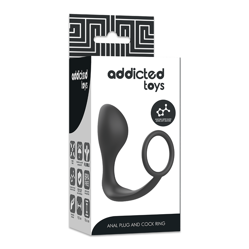Plug Anal avec Cockring Intégré Silicone Débutant - Addicted Toys