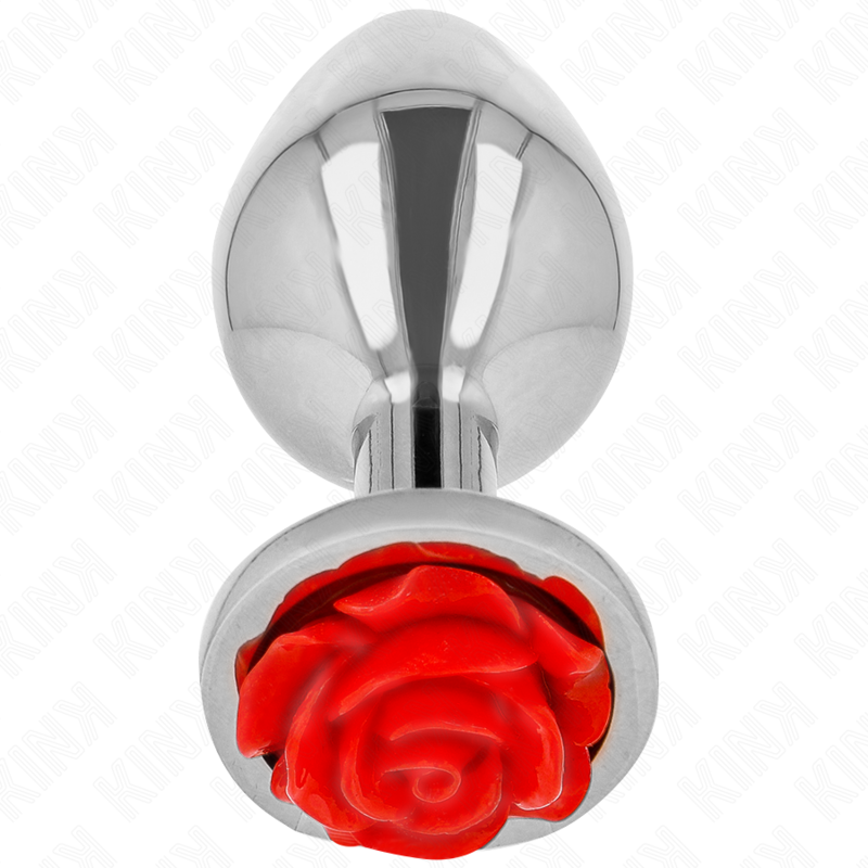 Plug Anal Bijou Rose Rouge Acier Inoxydable - Kink