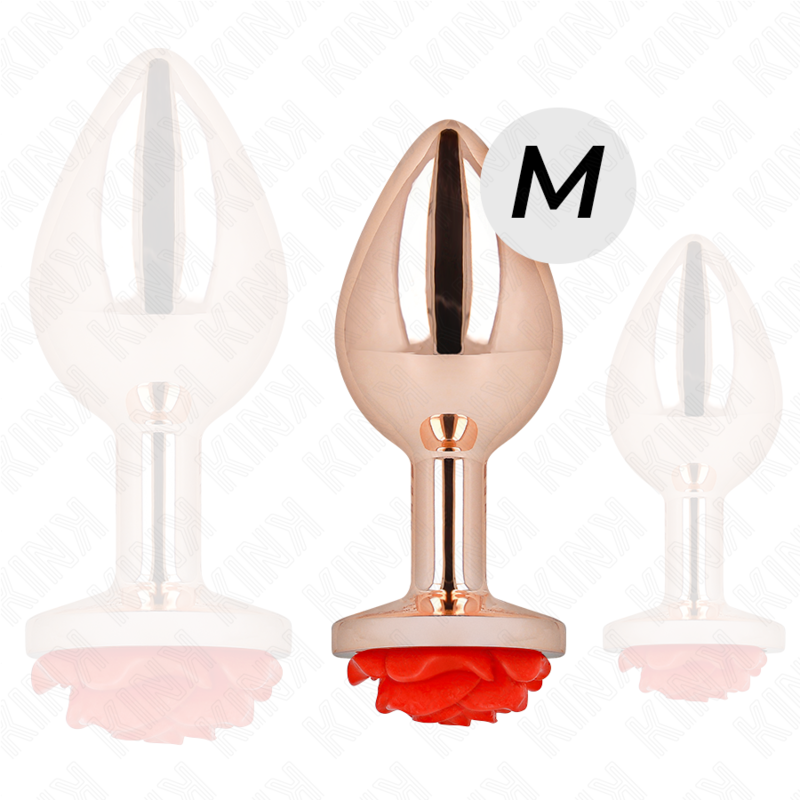 Plug Anal Bijou Rose Rouge Acier Inoxydable - Kink