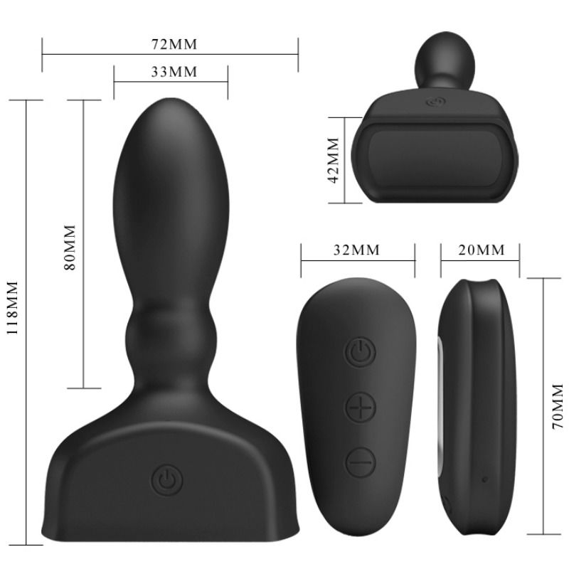 Plug Anal Gonflable Vibrant Marriel Prostate 12 Modes Rechargeable - Pretty Love