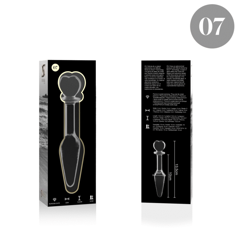 Plug Anal Verre Borosilicate Modèle 7 Transparent 13,5 cm - Nebula Series By Ibiza